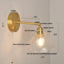 Axyaa Nordic LED Wall Light Fixture Glass Rotate Copper Bedside Lamp