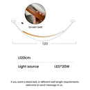 Axyaa Minimalist Belt LED Pendant Chandelier: Italian Design, Modern Style, Ideal for Living Room & Bar.