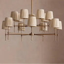 Axyaa Copper Fabric Chandelier: Luxury Nordic LED Pendant Light for Living Room and Dining Table