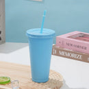 Axyaa 710ml Macaron Plastic Straw Cup - Large Capacity, Reusable, Ideal for Parties & Coffee