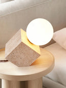 Axyaa Natural Travertine Stone Table Lamp for Indoor Decoration
