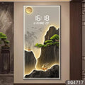 Axyaa Pine Entrance Landscape Wall Painting with High-End Electronic Clock