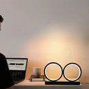 Axyaa Aluminum Double Circle Desktop Lamp with Three-color Key Dimming Technology