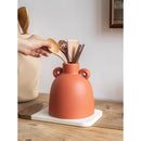 Axyaa Big Belly Vase | Double Eared Ceramic Decoration