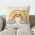 Colorful Rainbow & Hearts Pattern Pillow Cover for Sofa, Bedroom, Car - Axyaa