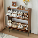 Axyaa Farmhouse Shoe Storage Cabinet with 2 Flip Drawers