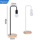 Axyaa Nordic Wooden Desk Lamp Vintage Iron Rod Table Lamps