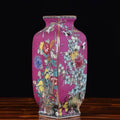 Axyaa Gold Painted Enamel Porcelain Vase - Home Office Decor Craft Item