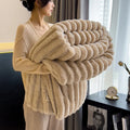 Axyaa Luxury Rabbit Fur Throw Blanket for Cozy Warmth and Comfort