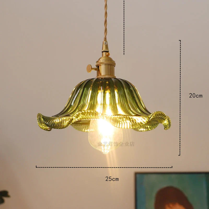 Nordic Green Glass LED Pendant Light by Axyaa - Modern Indoor Lighting