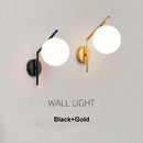 Axyaa Gold Glass Ball LED Wall Sconces for Bedroom Living Room Home Decor