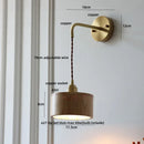 Axyaa Adjustable Wood Copper Wall Light Fixture with Pull Chain Switch