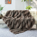 Axyaa Luxury Faux Fox Fur Blanket - Super Soft Winter Warmth