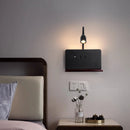 Axyaa Rotatable Wooden Wall Lamp with Wireless Charging & USB Socket