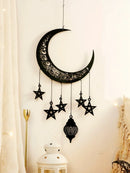 Axyaa Wooden Moon and Star Lantern - Ramadan & Eid Festival Decor, Islamic Gift