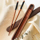 Axyaa Solid Wood Chopsticks Box Set - Portable High-grade Tableware