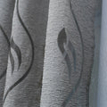 Axyaa Grey Leaf Jacquard Curtains - Designer Home Decor for Living Room