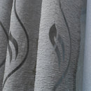 Axyaa Grey Leaf Jacquard Curtains - Designer Home Decor for Living Room