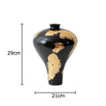 Axyaa Gold Foil Ceramic Vase for Flower Arrangement and Room Decor