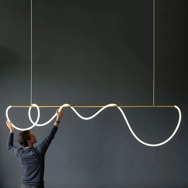 Axyaa Nordic LED Musical Note Chandelier: Creative, Simple, Postmodern Art Lighting