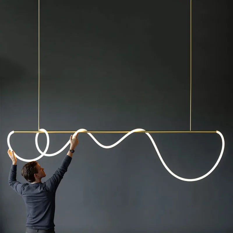 Axyaa Nordic LED Musical Note Chandelier: Creative, Simple, Postmodern Art Lighting