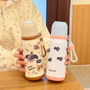 Axyaa Cute Cat Stainless Steel Tumbler with Straw - 500ml Thermal Cup