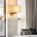 Axyaa LED Fabric Lampshade Aluminum Base Wall Lamp for Home Living Room & Bedroom