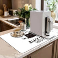 Axyaa Watercolor Black Absorbent Draining Mat - Quick Dry Kitchen & Bathroom Drain Pad