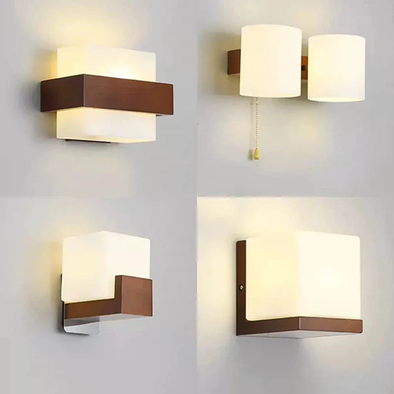 Axyaa LED Wood Wall Lamp for Bedroom Living Room Study-area