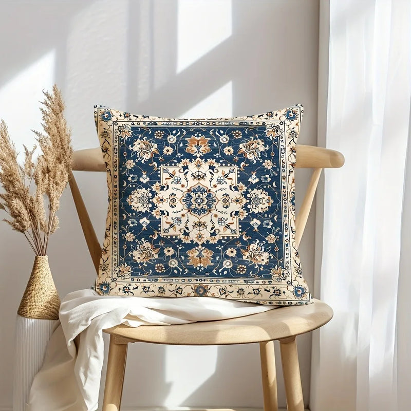 Axyaa Retro Floral Pattern Pillowcase: Ethnic Style Room Decoration Sofa Pillow Cover