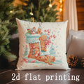 Axyaa Gingerbread House Christmas Pillow Covers Pattern for Sofa, Bedroom, Car