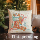 Axyaa Gingerbread House Christmas Pillow Covers Pattern for Sofa, Bedroom, Car