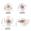 Axya Bone Coffee Set - High-end Tea Pot, Cups, Dish, Platter, and Mug