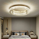 Axyaa Modern Luxury LED Crystal Ceiling Light, Chrome Finish