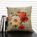 Axyaa Retro Flowers Pattern Cushion Cover - European & American Style Pillow Case