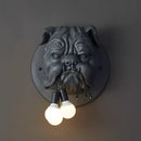 Axyaa Nordic Bulldog Wall Lamp: Creative Resin Decor for Living Room, Study, Restaurant & Bar