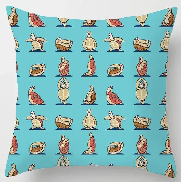Axyaa Yoga Panda & Avocado Cartoon Animal Throw Pillow Bundle