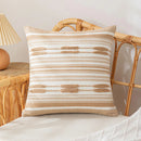 Axyaa Stripe Cushion Cover 45x45cm - Yellow Brown Green Black - Home Decor Pillow Cover