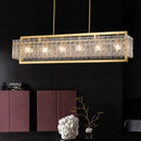 Axyaa Luxury Water Glass Chandelier: Modern LED Lighting Fixture for Home Decor