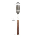 Axyaa Vintage Walnut Handle Stainless Steel Spoon and Fork Main Dining Set