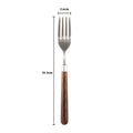 Axyaa Stainless Steel Walnut Handle Elegant Vintage Dining Spoon Fork Set