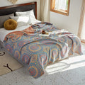Axyaa Cotton Muslin Bedspread: Breathable Adult & Kids Jacquard Throw Blanket