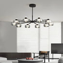 Axyaa Minimalist Circle Glass Chandelier LED Pendant Lights for Home Decor