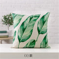 Axyaa Cactus Linen Cushion Cover 45x45cm for Home Decor - Green Plant Pillow Cover