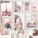 Axyaa Paris Tower Coffee Old Car Canvas Art Nordic Posters Bedroom Wall Decor