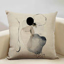 Axyaa Geometric Lines Pattern Art Decoration Cushion Cover 45x45cm Linen