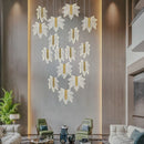 Luxury Maple Leaf Staircase Pendant Chandelier by Axyaa: Elegant Home Decor for Duplex Villa