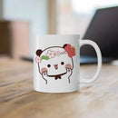 Axyaa Cute Cat Peach Goma Coffee Tea Mug | Ceramic Funny Animal Breakfast Cup