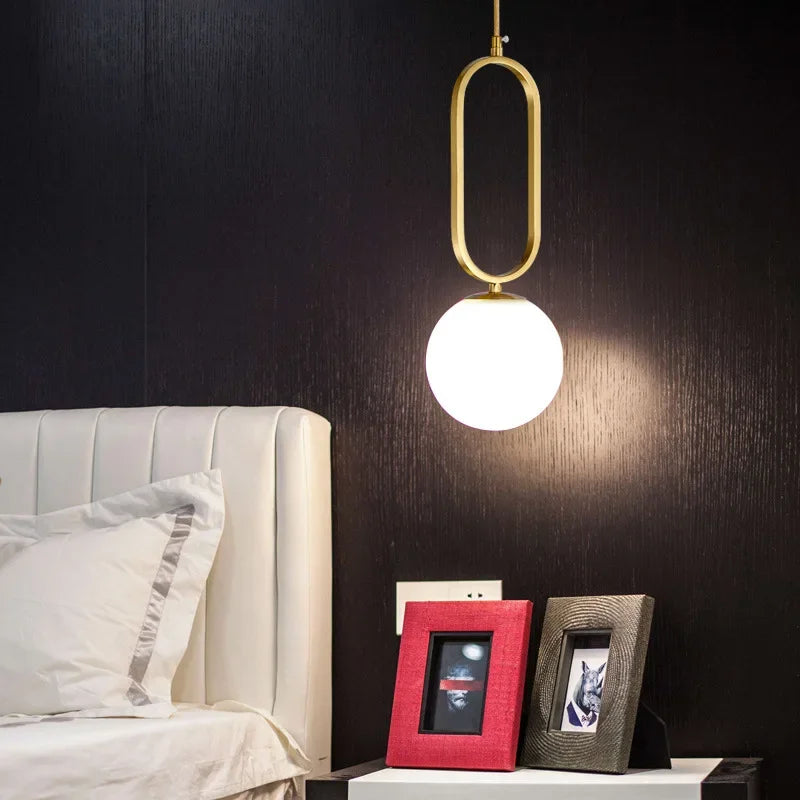 Axyaa Golden Glass Ball Pendant Lights for Modern Decor