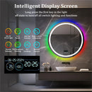 Axyaa LED Round Bathroom Mirror with Anti-Fog, Bluetooth Speaker, and Front & RGB Backlit